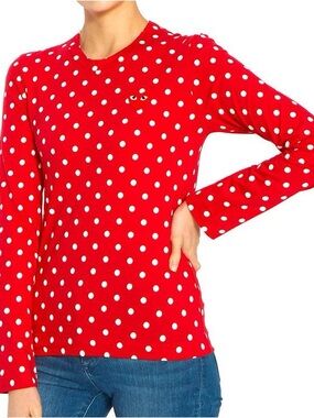 Comme des Garçons Polka Dot Long-Sleeve Crew Neck